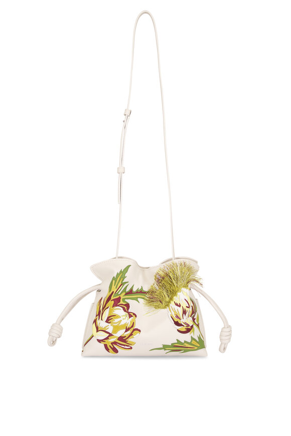Loewe Mini Coil Flamenco Soft White Leather Clutch - view 1