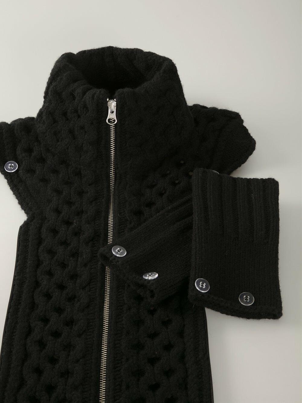 Veronica Beard - Upstate Navy Blue Cable Knit Wool Dickey