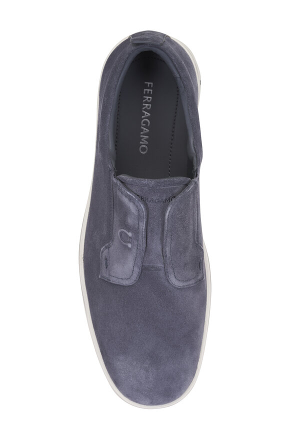 Ferragamo Alfie Navy Suede Slip-On Sneaker - view 5