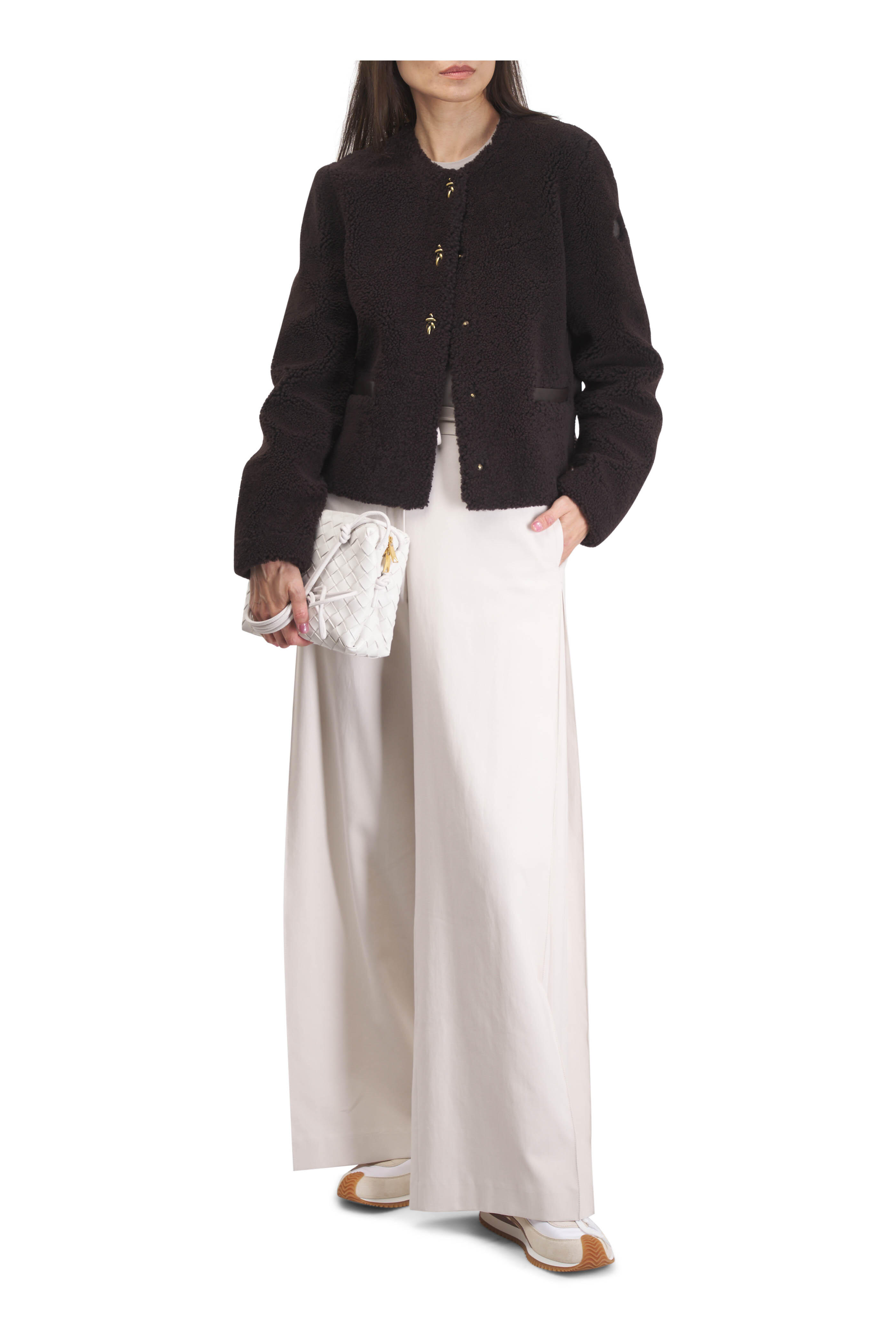 Agnona - Stone Wide-Leg Cotton Stretch Pant
