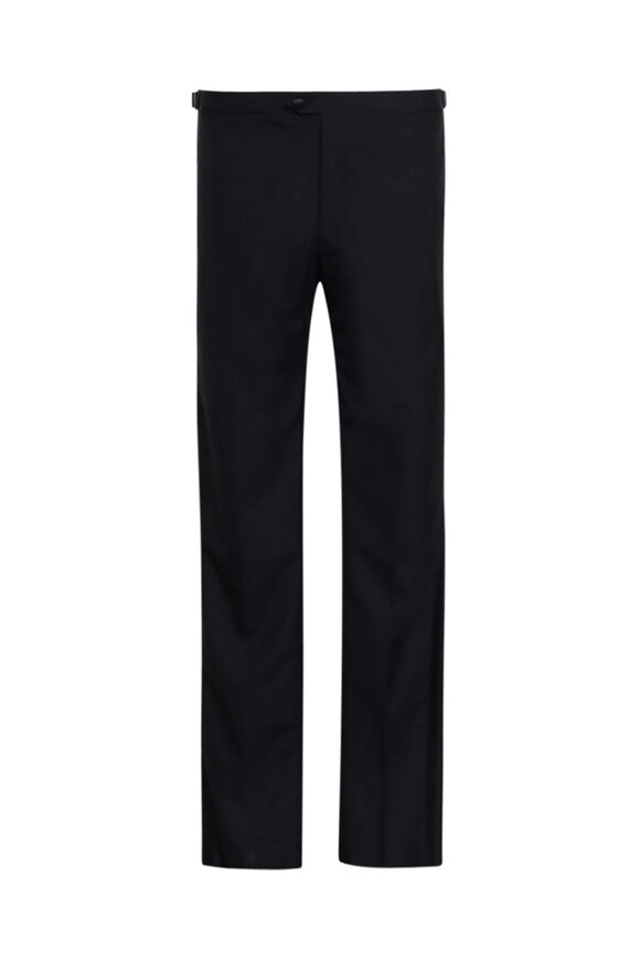 Kiton Black Wool & Cashmere Taped Tuxedo Pant