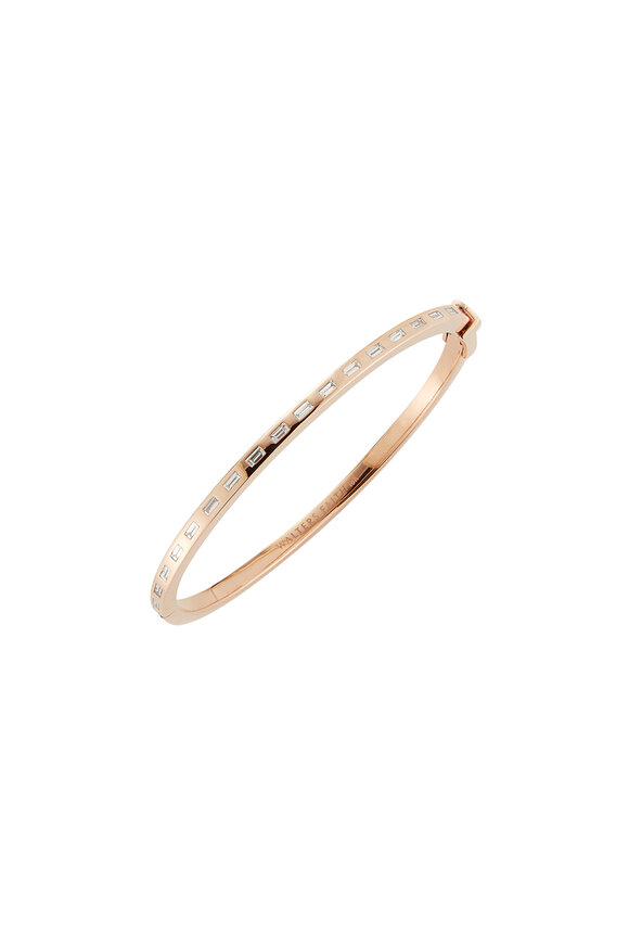 Walters Faith - Ottoline 18K Gold & Baguette Diamond Hinged Bangle