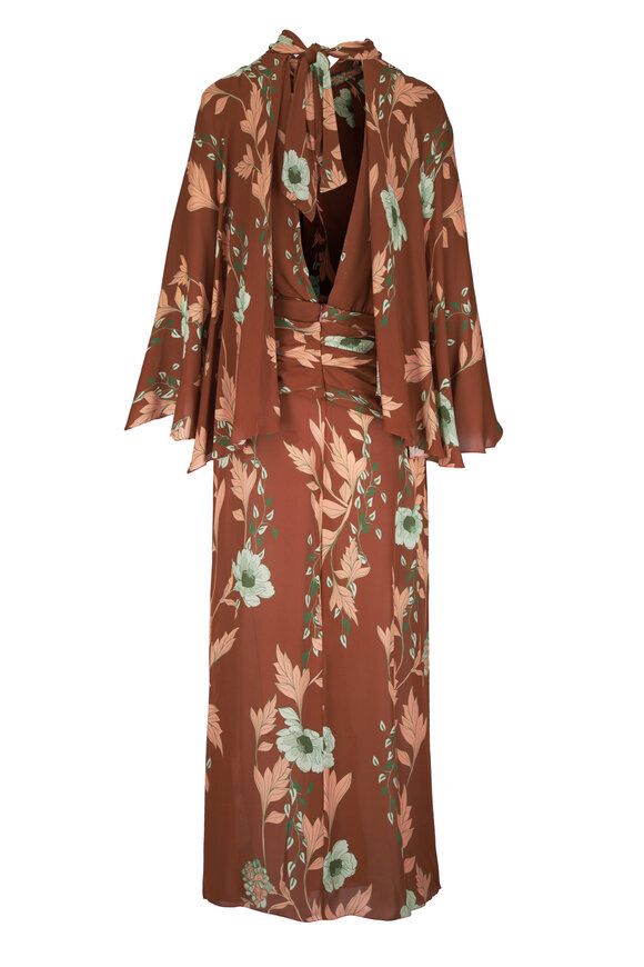 Johanna Ortiz Caramel Cape Town Print Silk Dress - view 3