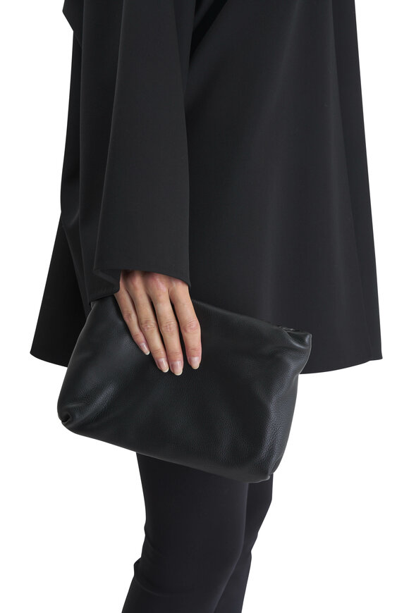 The Row - Bourse Black Leather Shoulder Bag