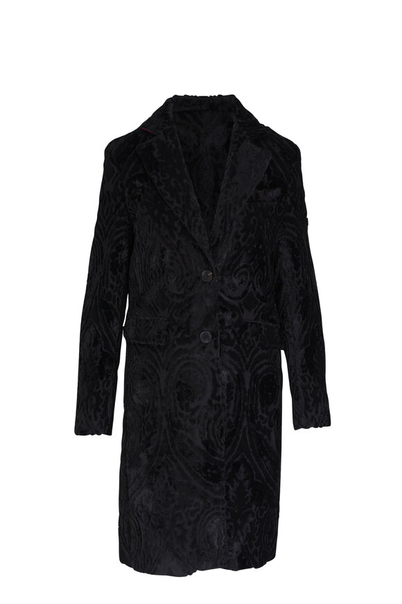 Etro - Black Velvet Jacquard Topper 