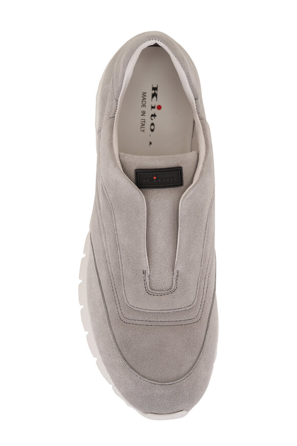 Kiton - Gray Suede Slip On Sneaker