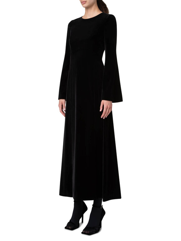 Akris Punto - Black Techno Velvet Midi Dress 