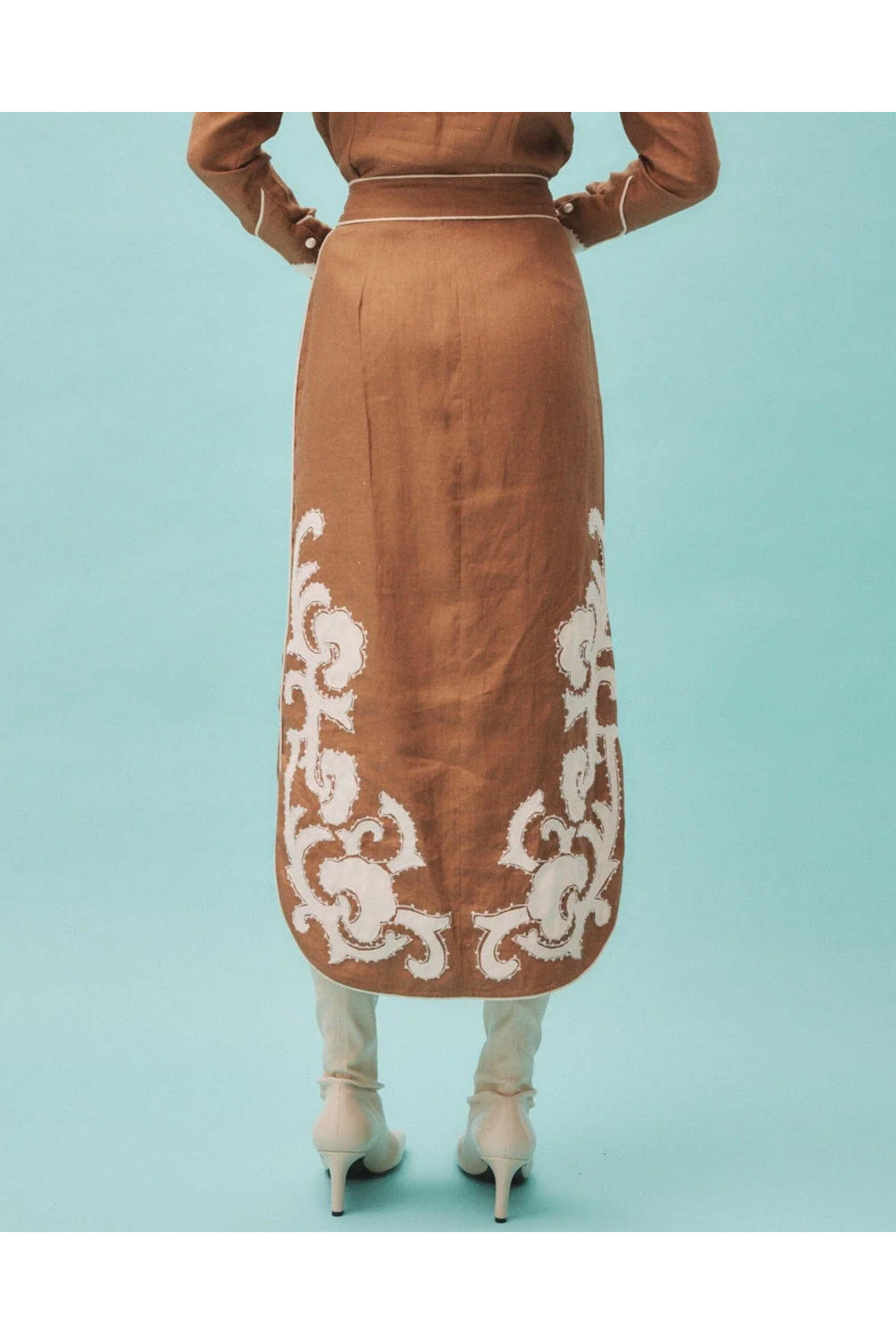 Alémais - Tobacco Applique Ruby Skirt