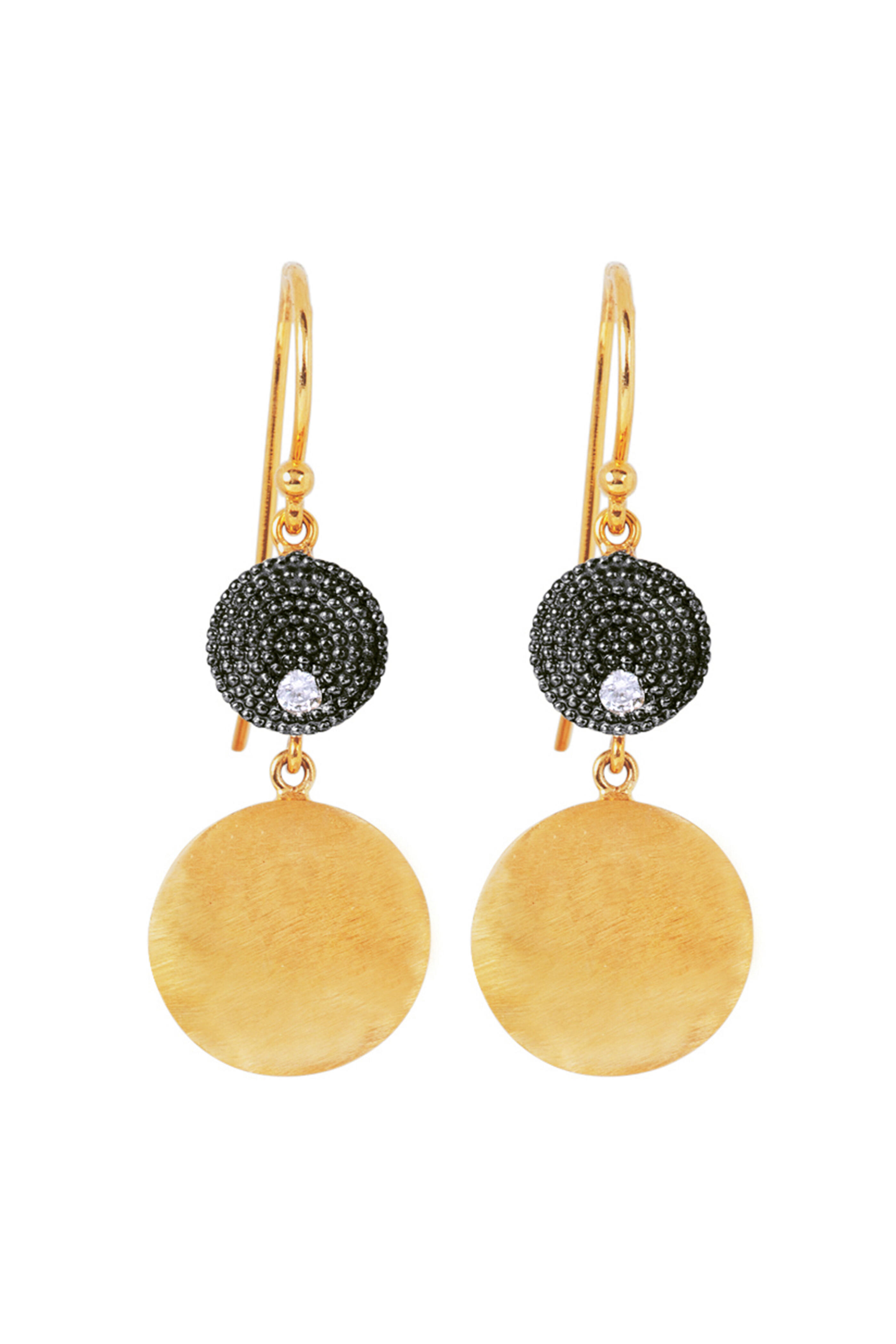 .925Suneera - Double Drop Disc Earrings