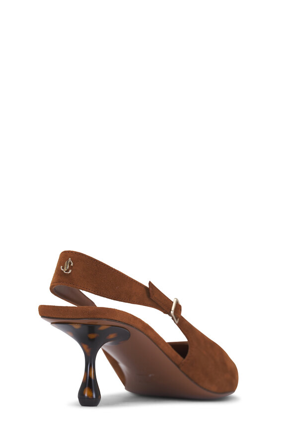 Jimmy Choo Amel Tan Suede Slingback Pump, 50mm - view 4