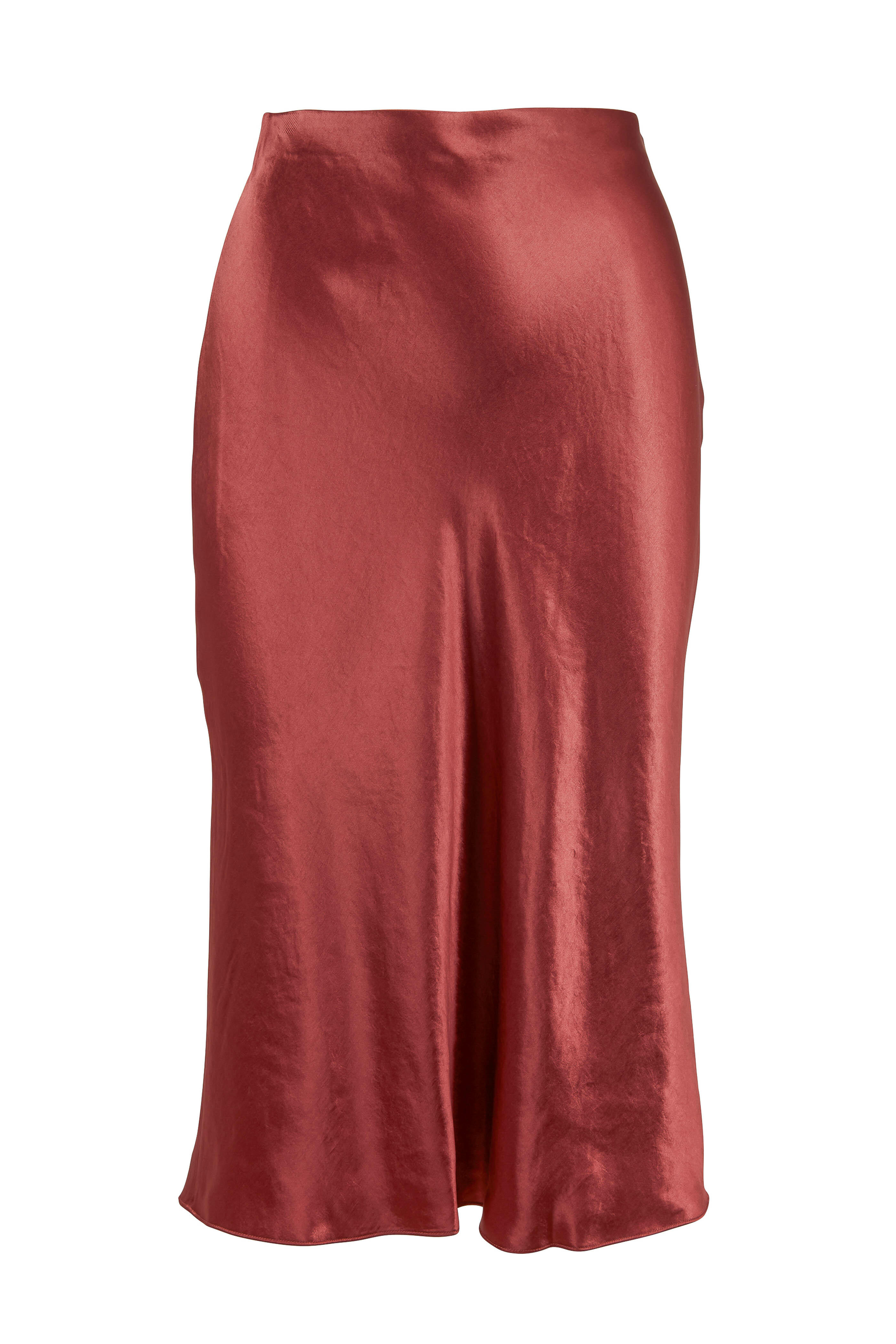 Vince - Rosewood Satin Slip Skirt
