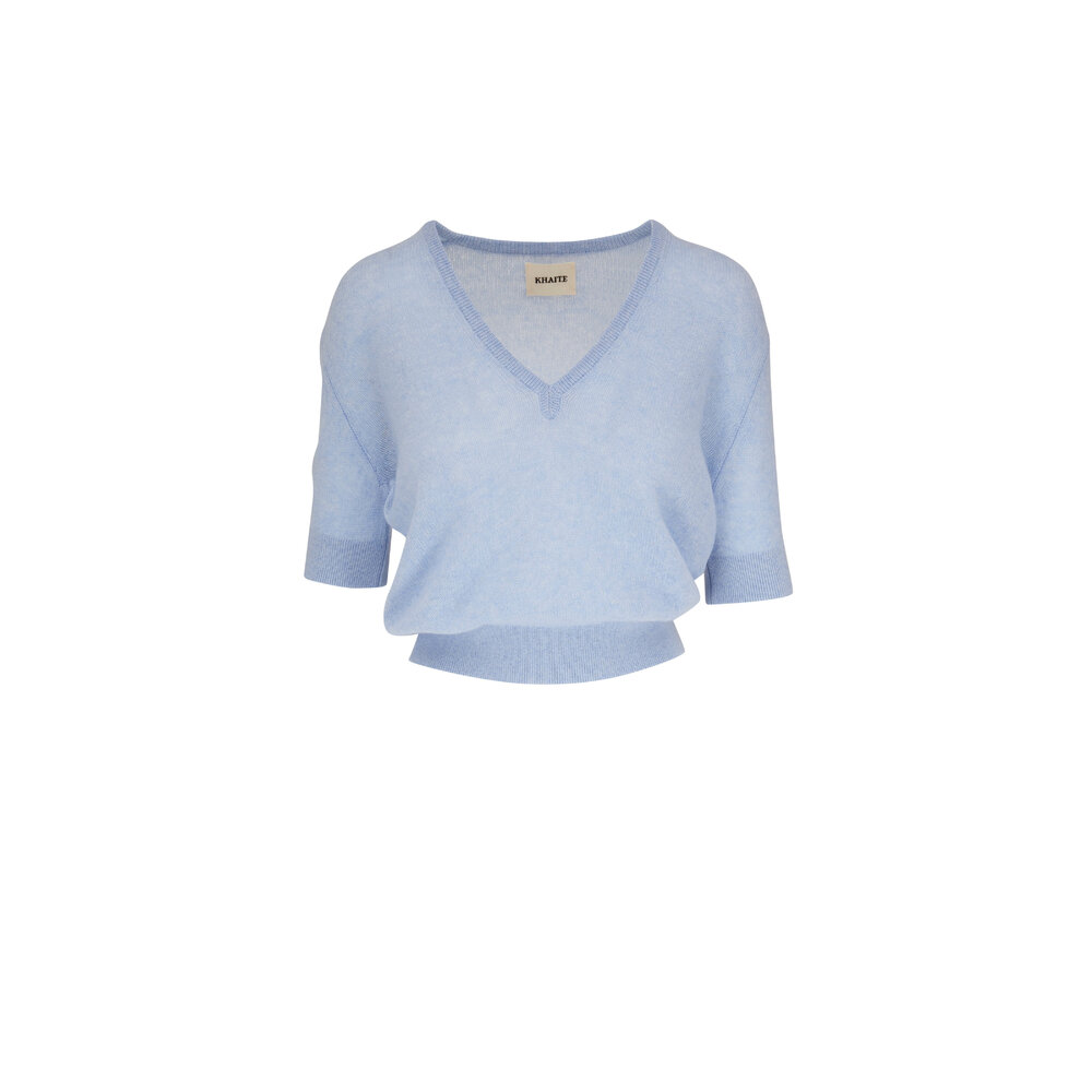 Khaite アクセルヘルト 10027736L763 200 Khaite - Sierra Light Blue Sweater | Mitchell Stores