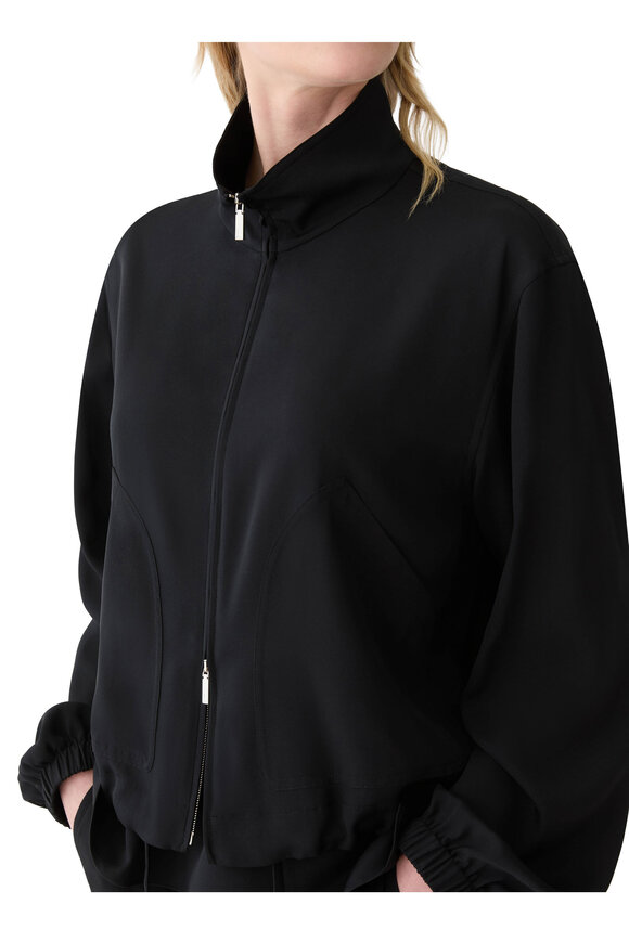 Lafayette 148 New York Black Zip Front Bomber Jacket - view 4