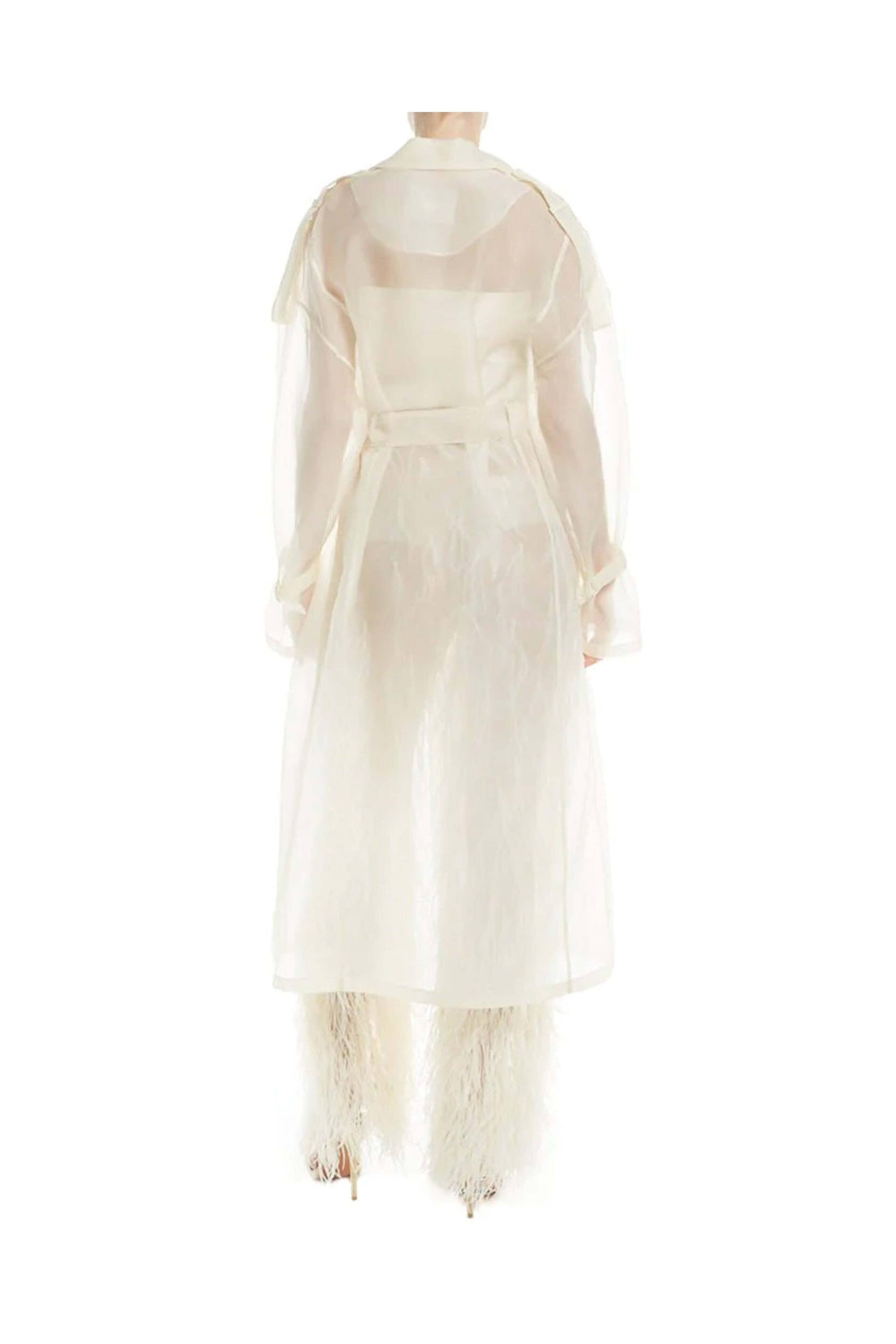 LaPointe - Cream Organza Trench Coat