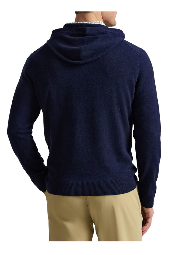 RLX Ralph Lauren Navy Blue Cashmere Hoodie - view 4