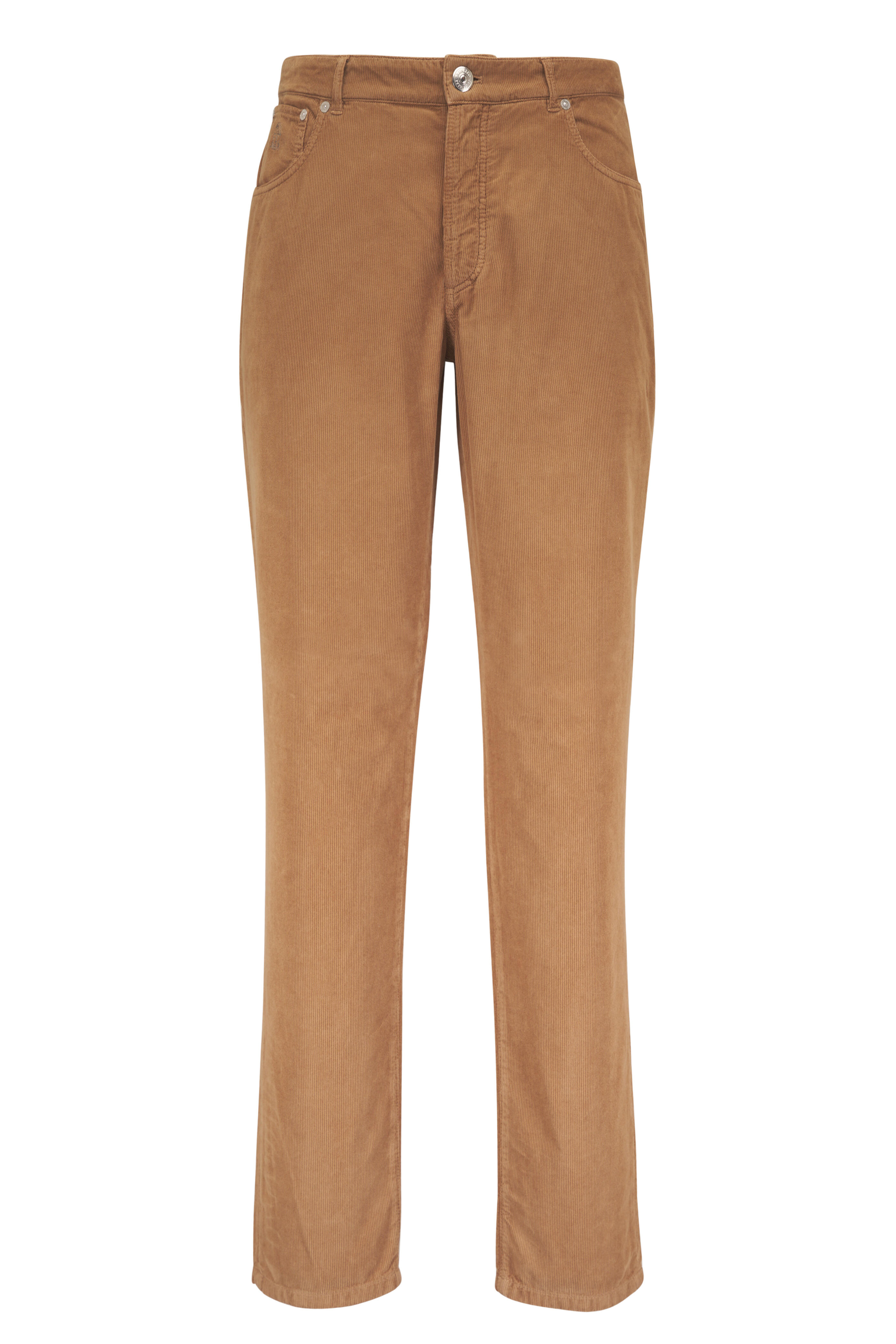 Brunello Cucinelli - Camel Fine Wale Corduroy Five Pocket Pant - view 1