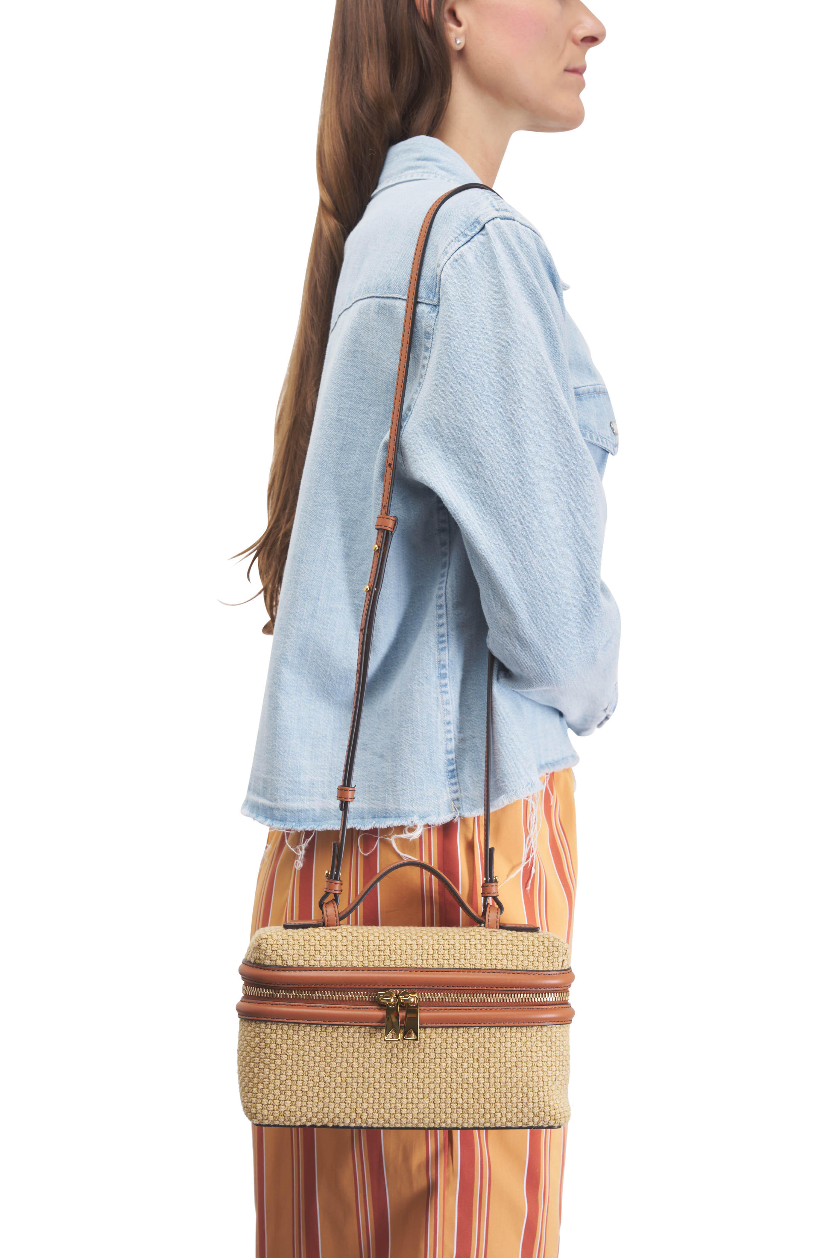 Bottega Veneta - Cane Woven Textile Top Handle Shoulder Bag