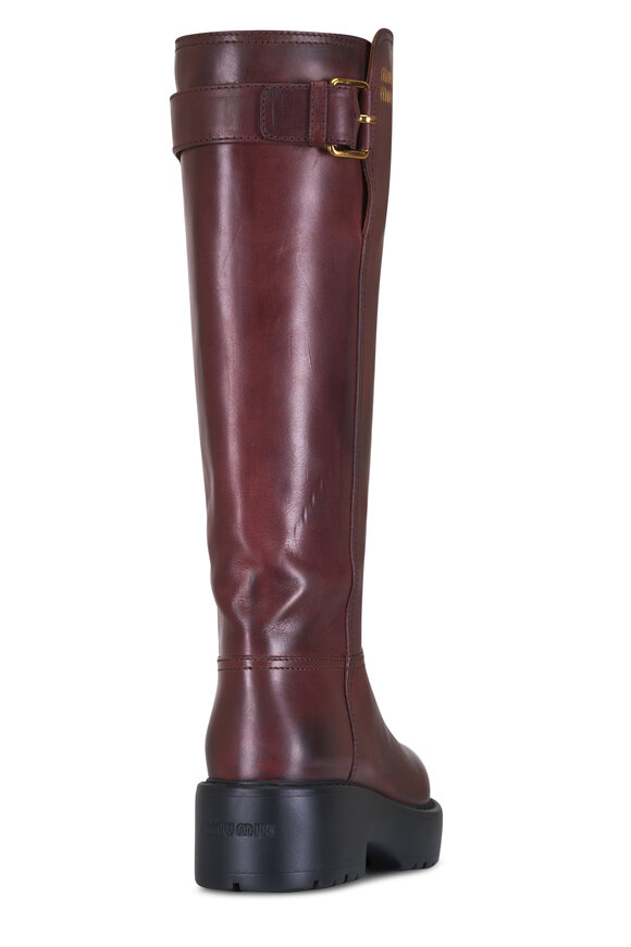 Miu Miu Boyfriend Coffee Leather Tall Boot, 55mm - view 3