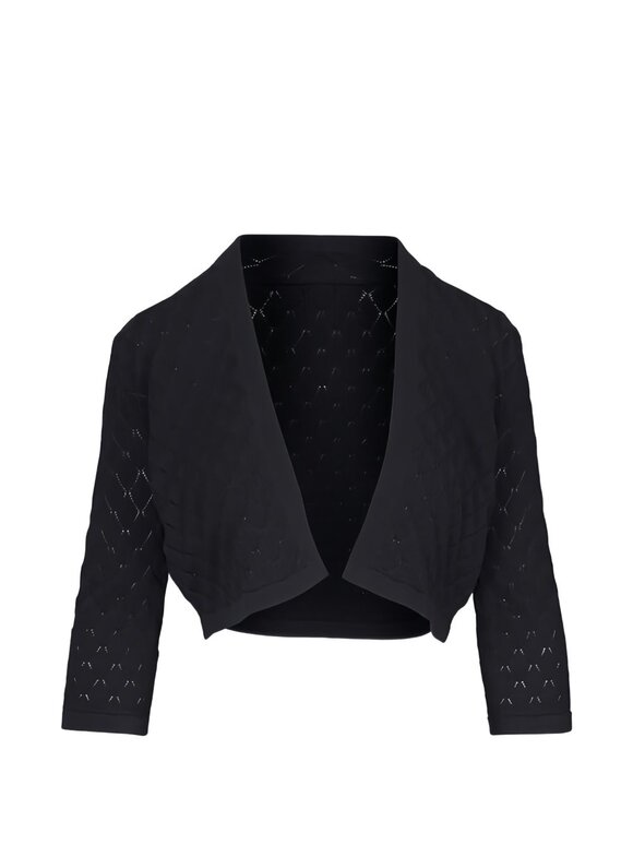 Lela Rose Black Pointelle Knit Bolero - view 3