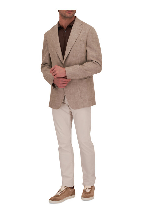 Maurizio Baldassari - Tan Wool, Silk & Linen Sportcoat 