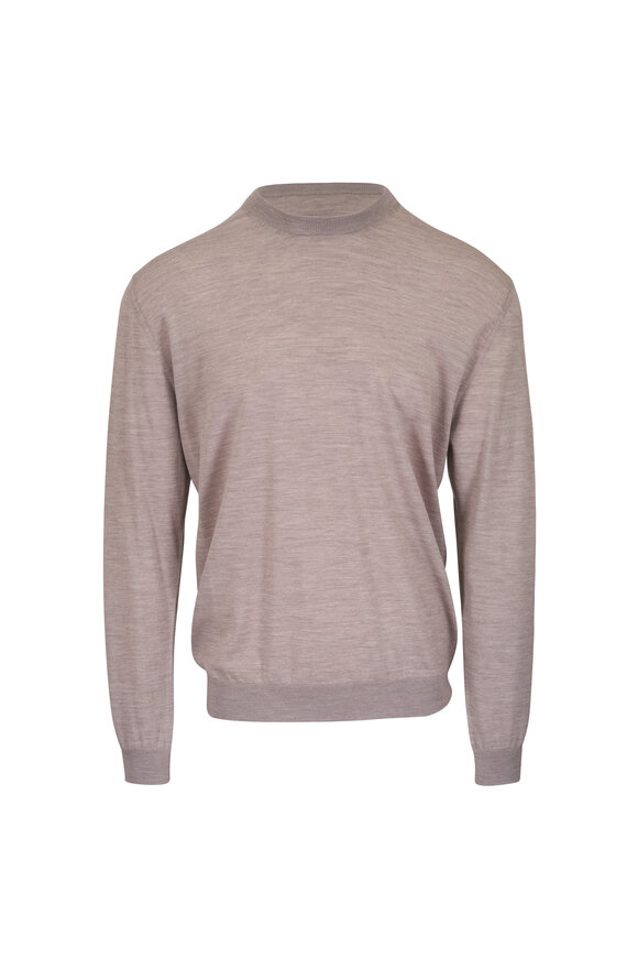 Maurizio Baldassari Como Beige Wool Crewneck Sweater - view 1