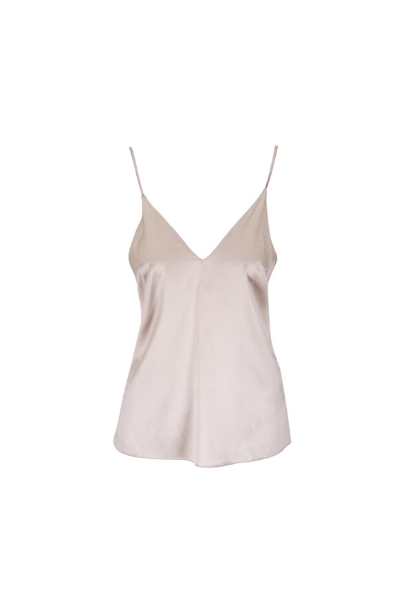 Brunello Cucinelli Coffee Stretch Silk Cami