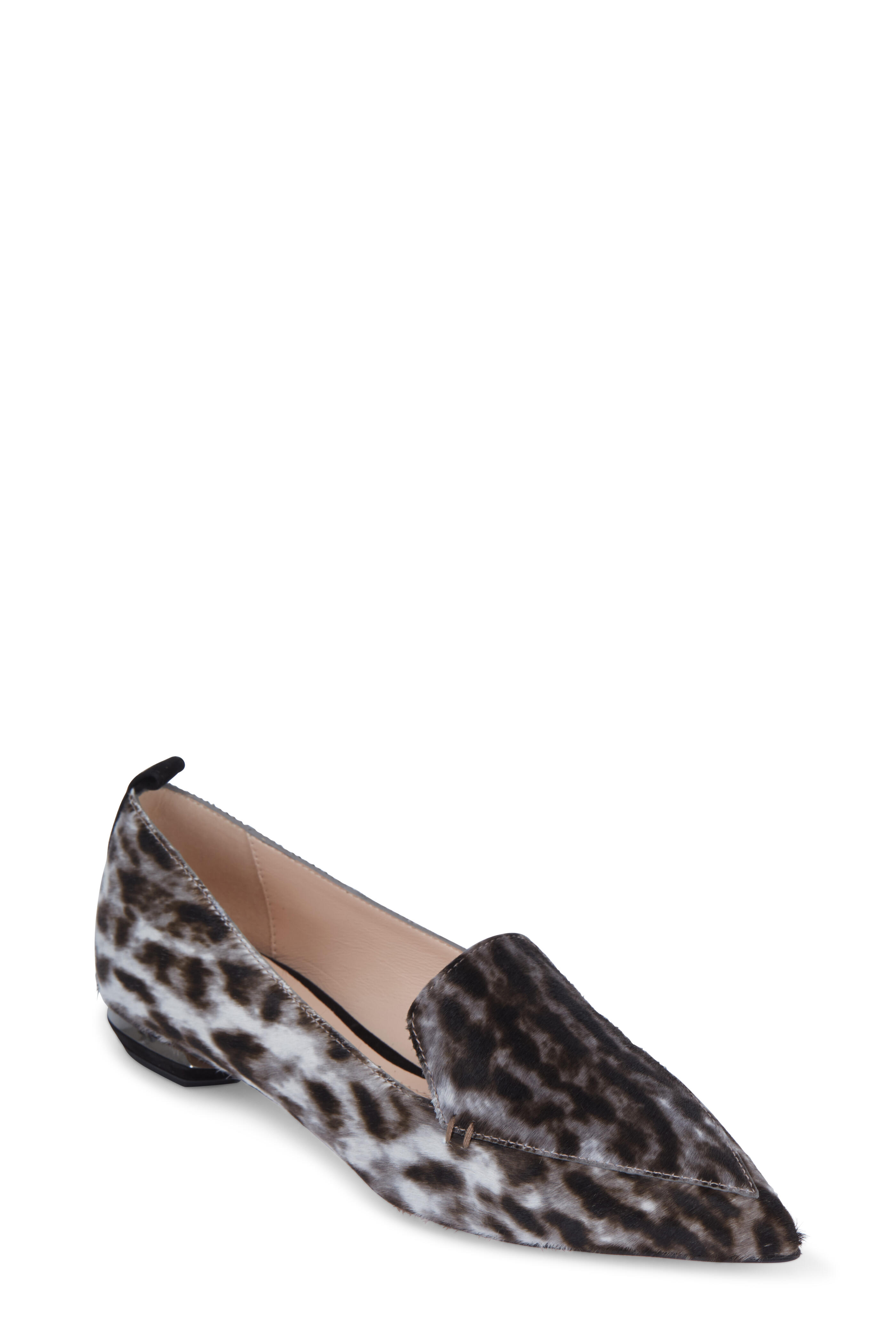 Nicholas Kirkwood - Beya Gray Leopard Print Pony Hair Flat