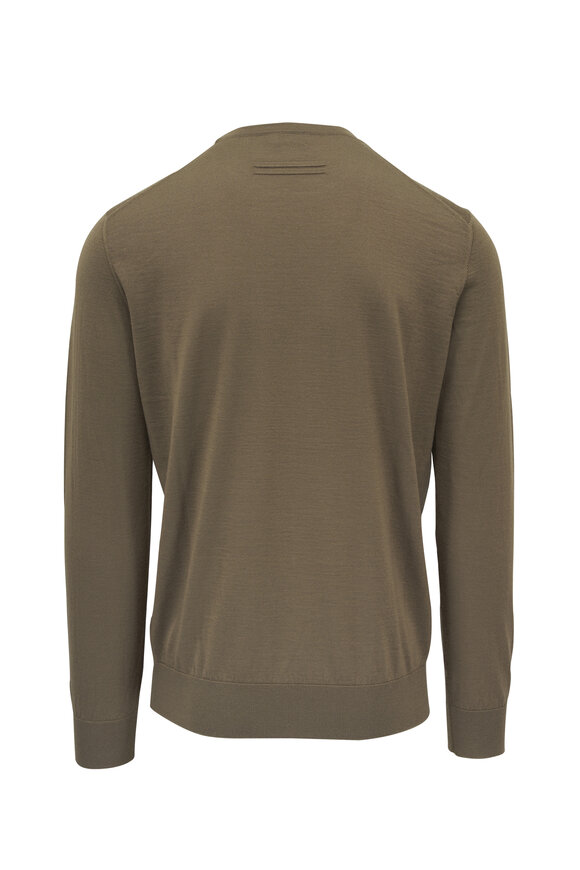 Zegna - Moss Green Casheta Crewneck Sweater