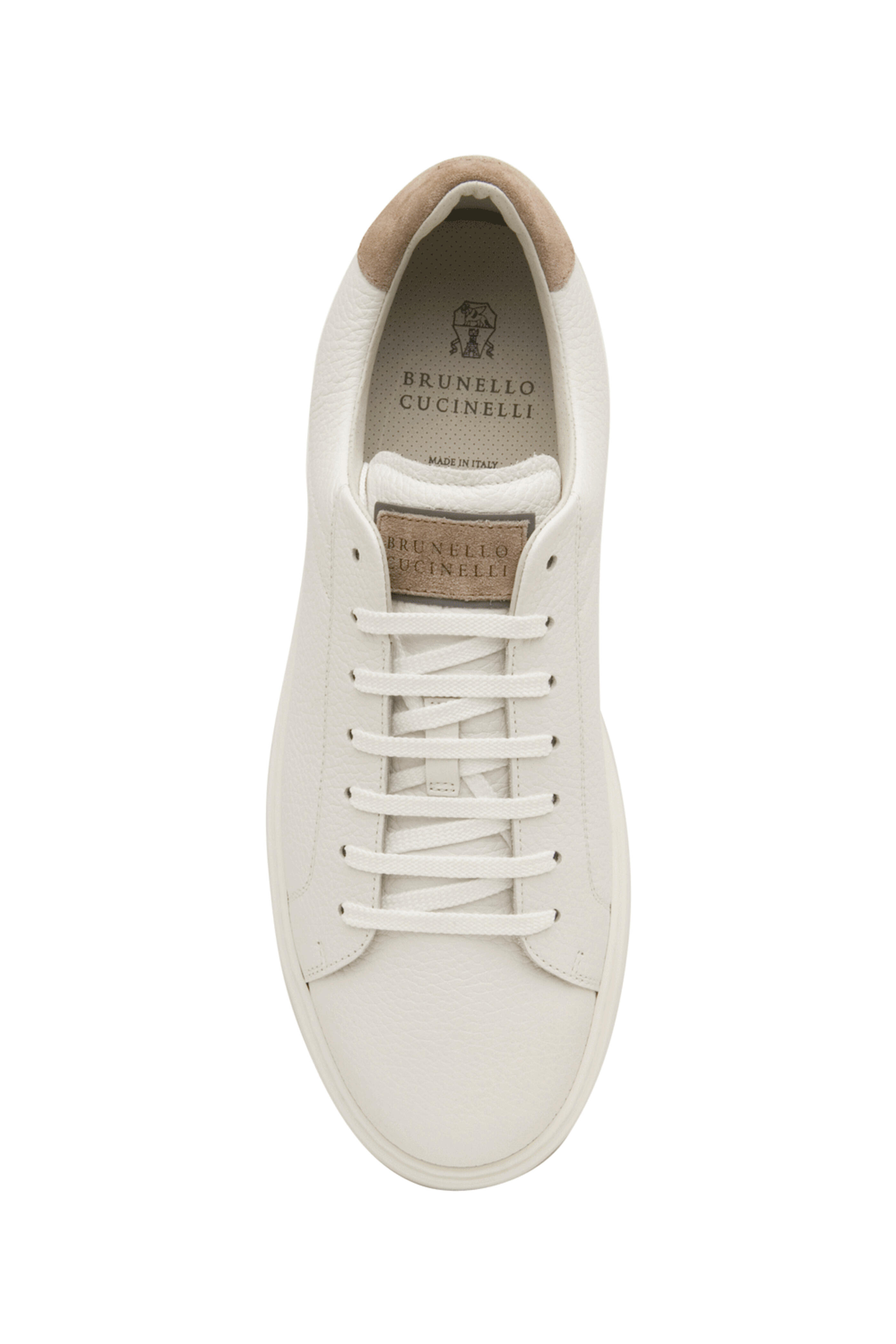 Brunello Cucinelli - Pebbled Leather Sneaker in Dark Grey and White
