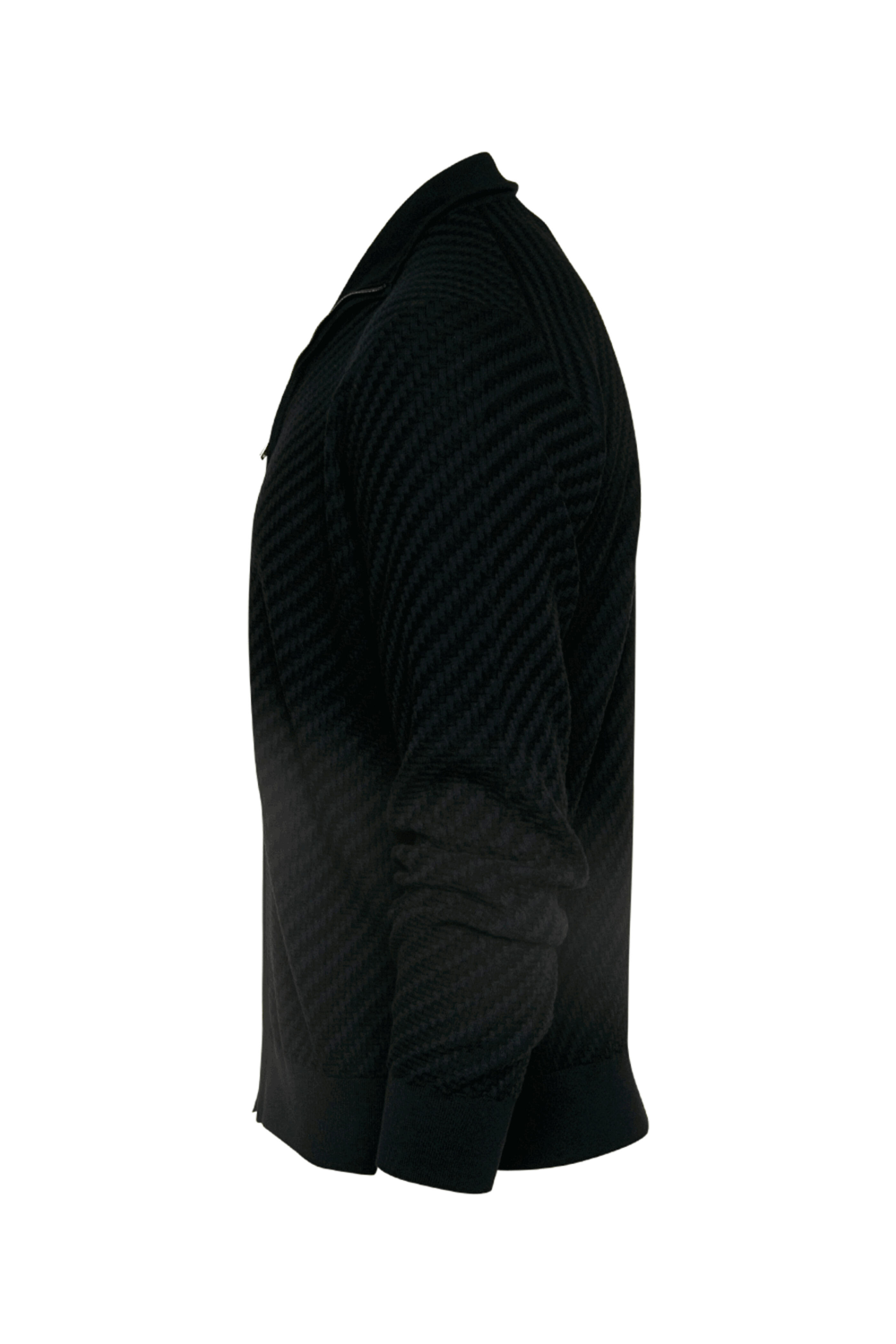 Brioni - Navy Basketweave Stich Full Zip Sweater