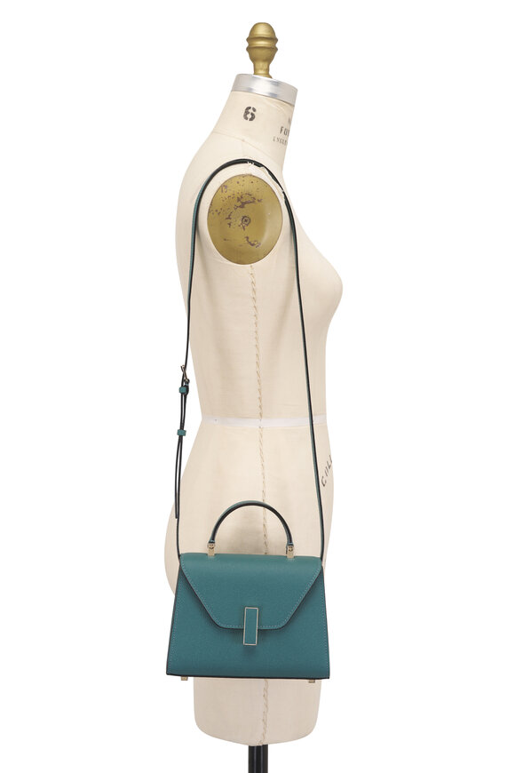 Valextra Micro Iside Bottle Green Leather Top Handle Bag - view 5