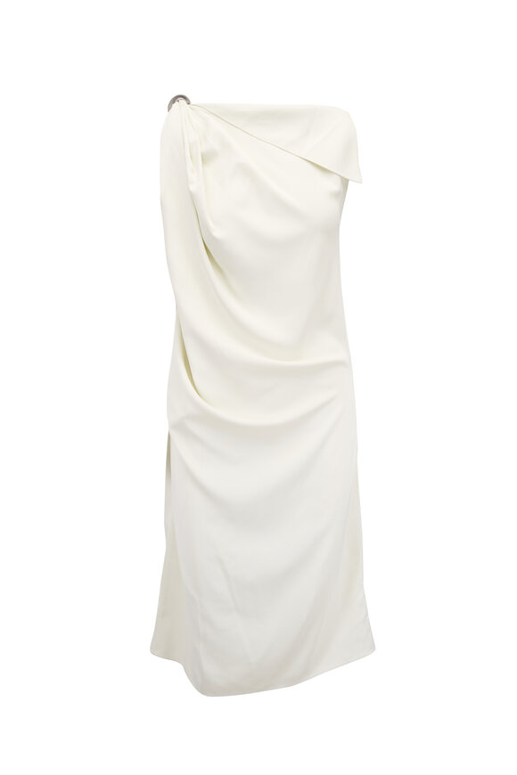 Fendi - Yellow Organza Long Sleeve Belted Cocktail Dress