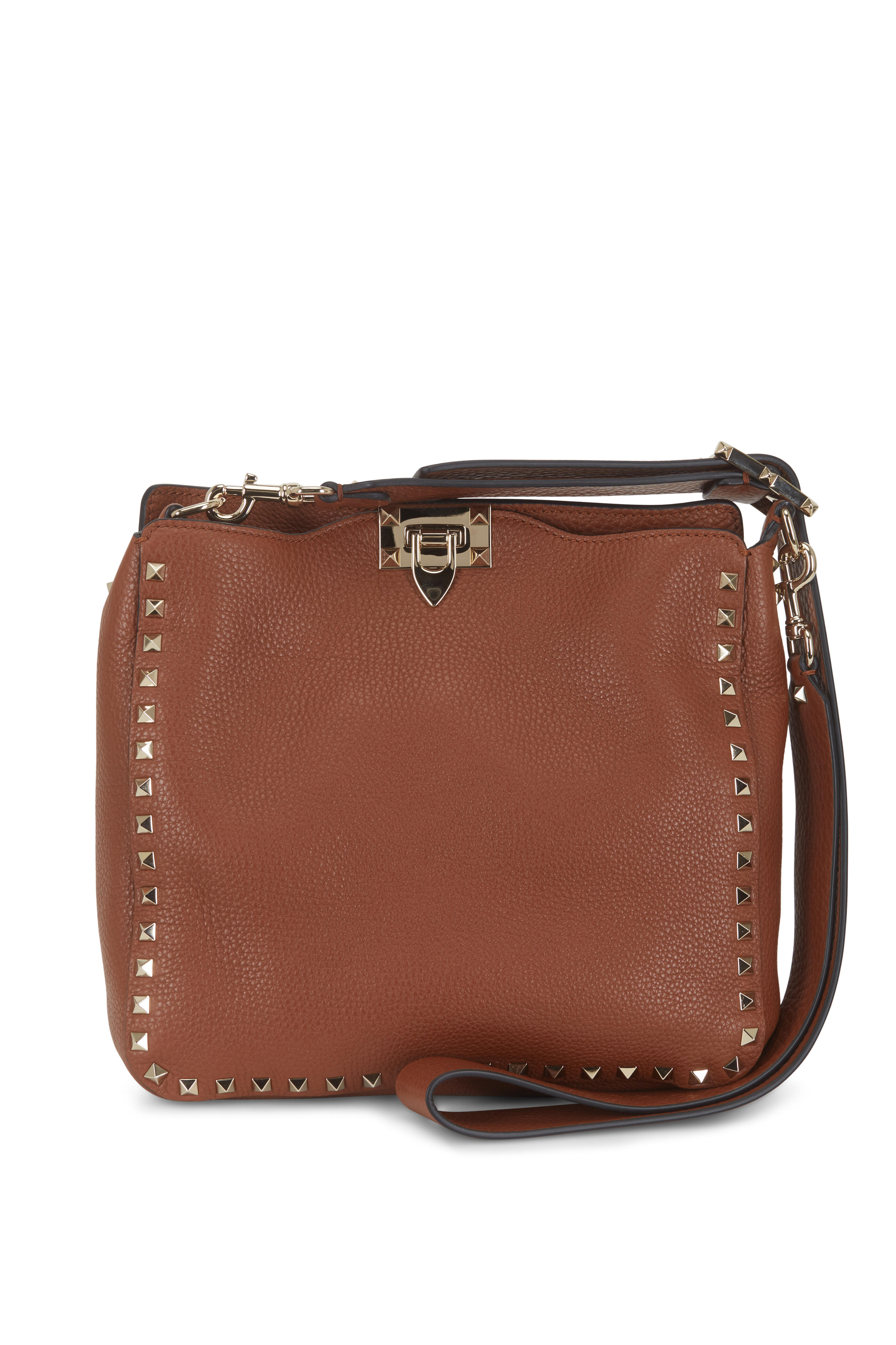 【関税＆送料込み】Valentino Garavani Small Leather Rockstu Valentino Garavani Small Rockstud Leather Shoulder Bag