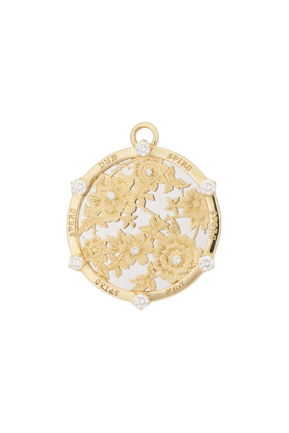 Foundrae 18k Gold Large Floral Resilience Medallion - view 1