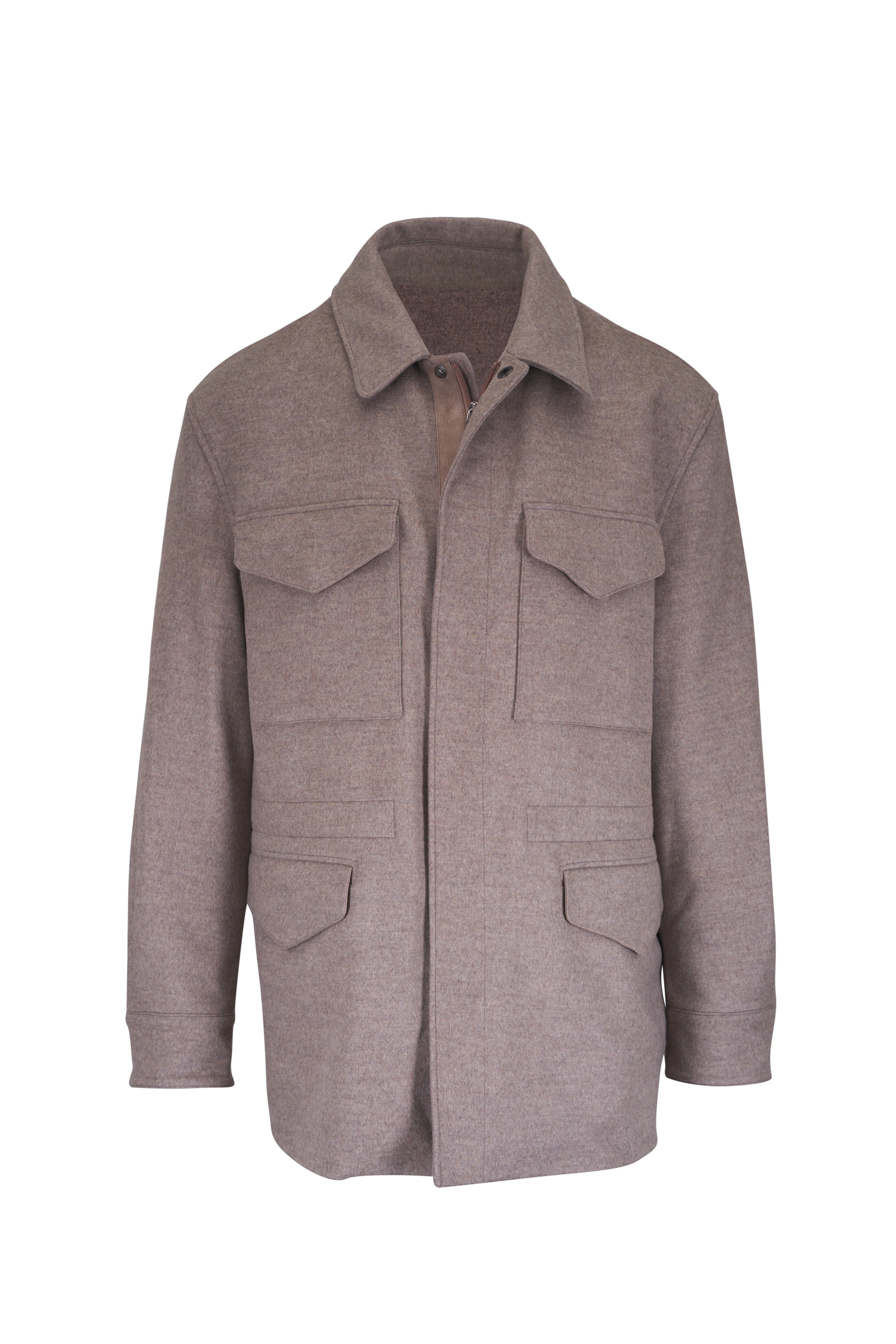 Ralph Lauren Purple Label - Ripley Taupe Wool & Cashmere Field Jacket
