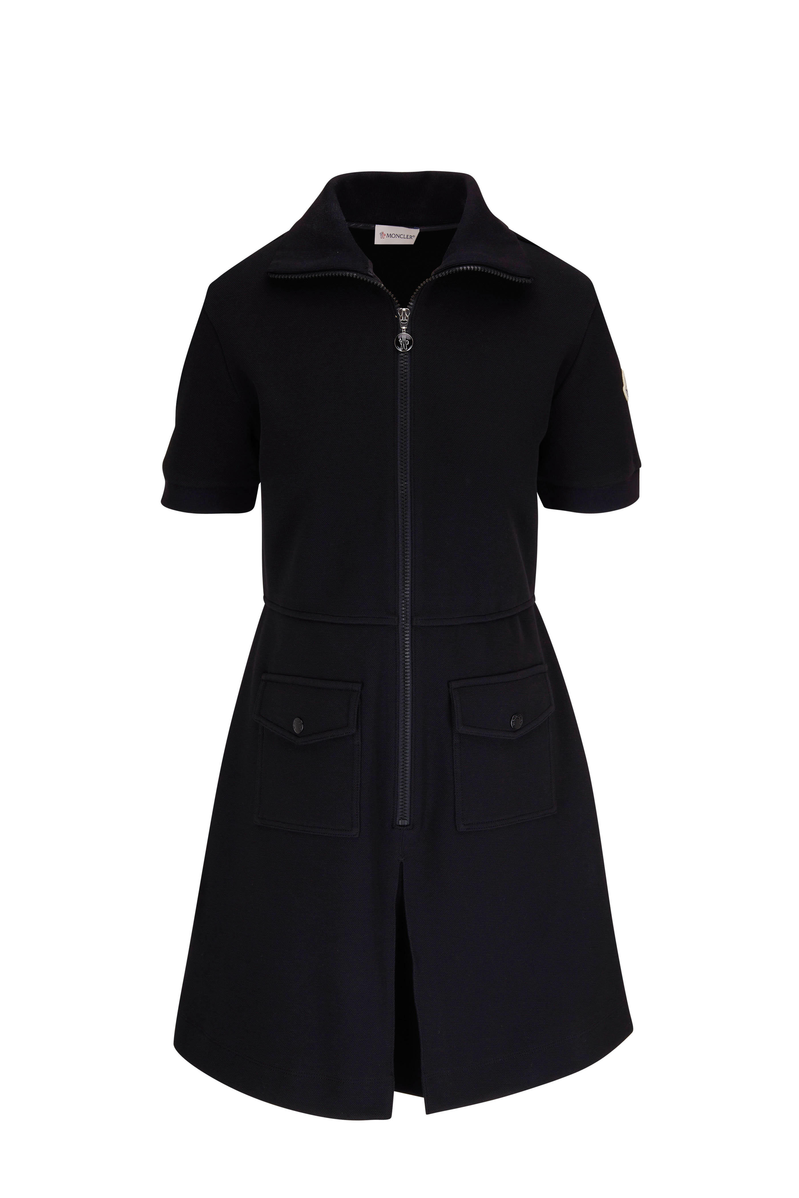 Moncler - Black Piqué Polo Mini Dress | Mitchell Stores