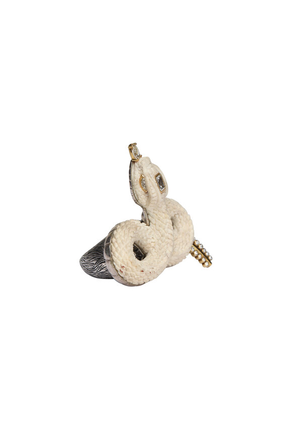 K. Brunini Jewels Diamond Moose Antler Snake Ring - view 2