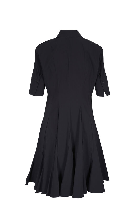 Lafayette 148 New York - Black Stretch Cotton Peplum Shirtdress