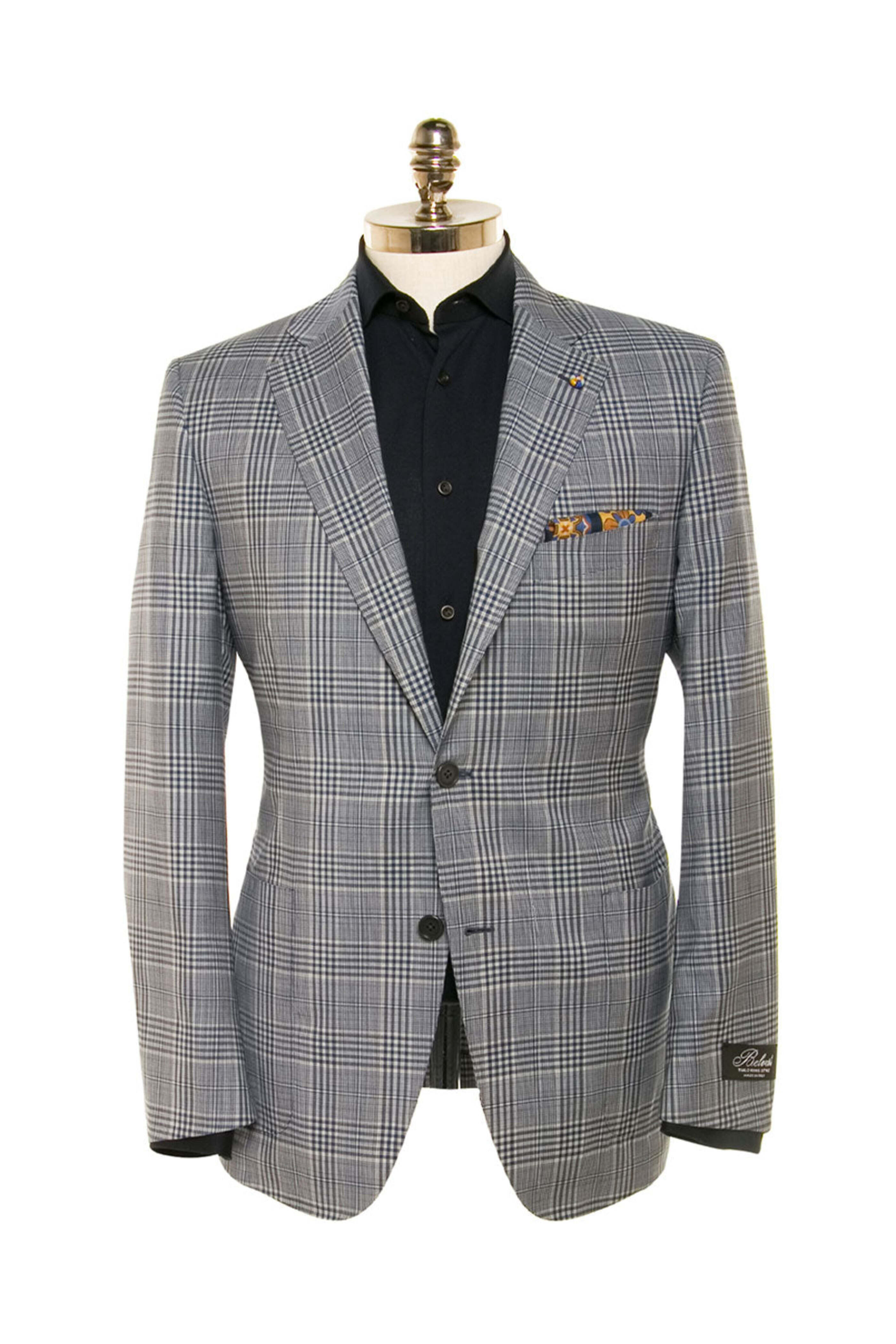 Belvest - Navy and White Plaid Sportcoat