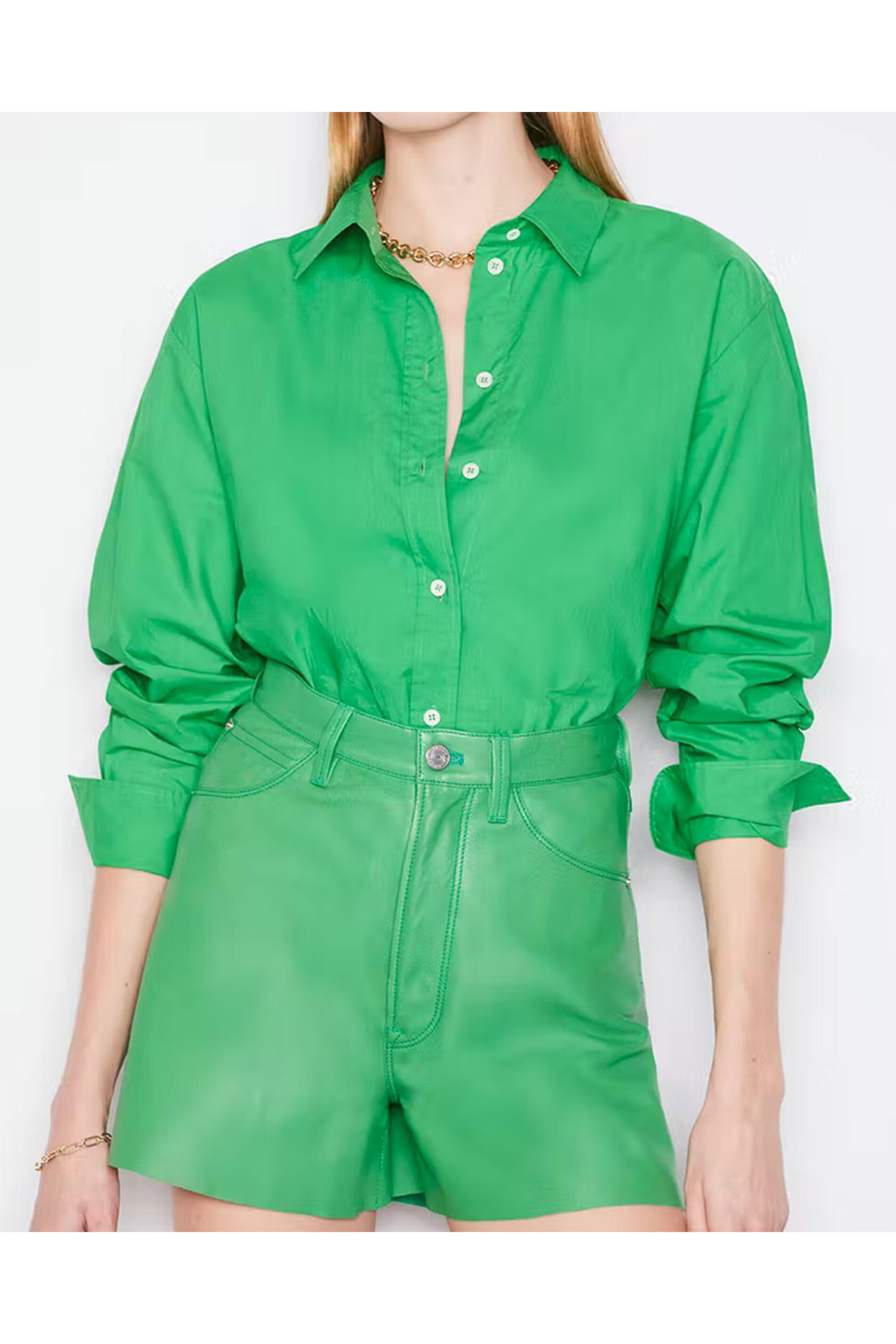 Frame - Grass Green The Oversized Shirt