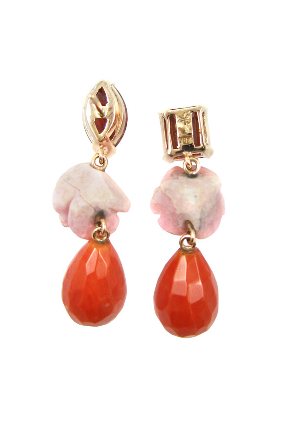 K. Brunini Jewels Tourmaline Coral Drop Earrings - view 2