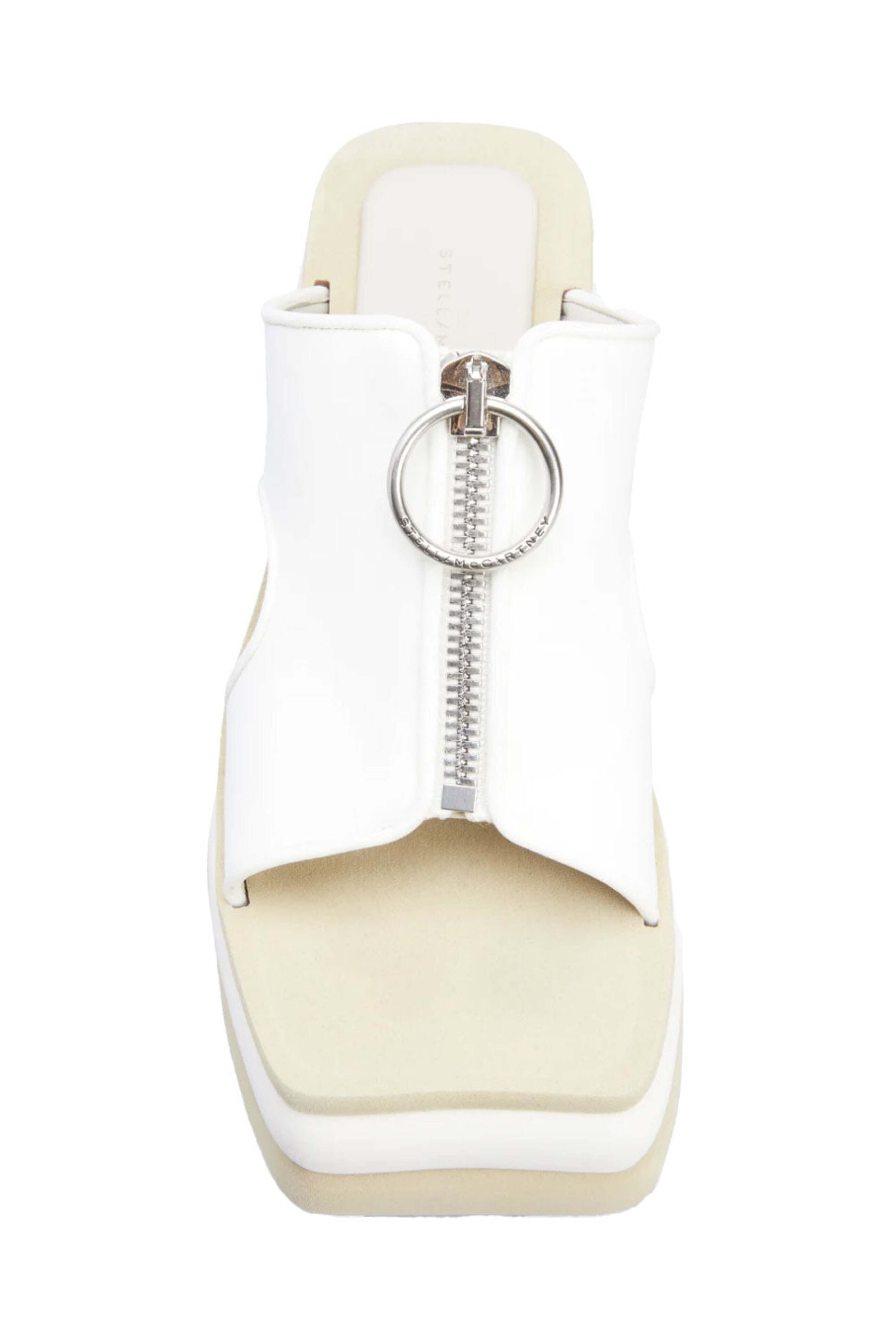 Stella McCartney - Scuba Zip Wedge Sandal in Milky