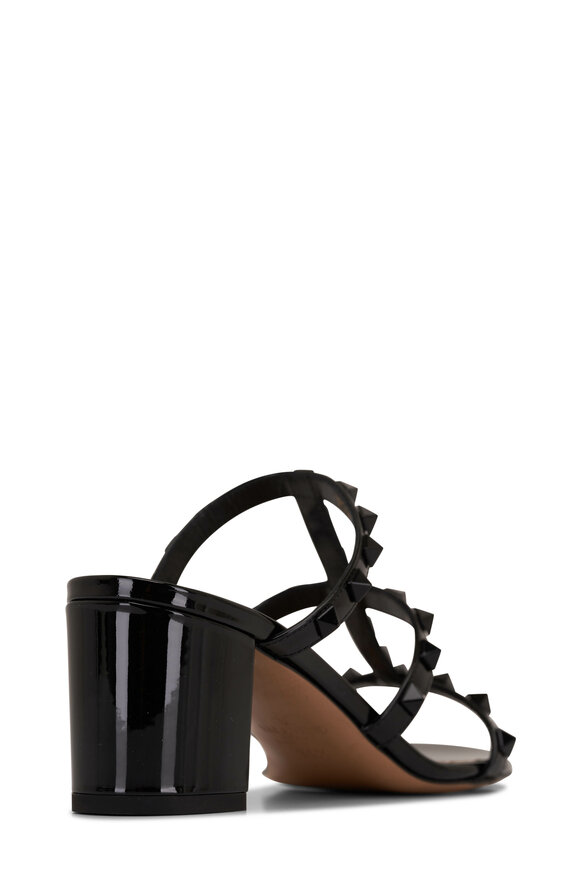Valentino Garavani - Black Rockstud Block Heel Sandal, 60mm 