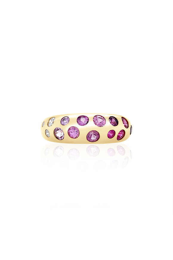 Claudia Mae Pink Ombré Classic Sapphire & Diamond Nomad Ring