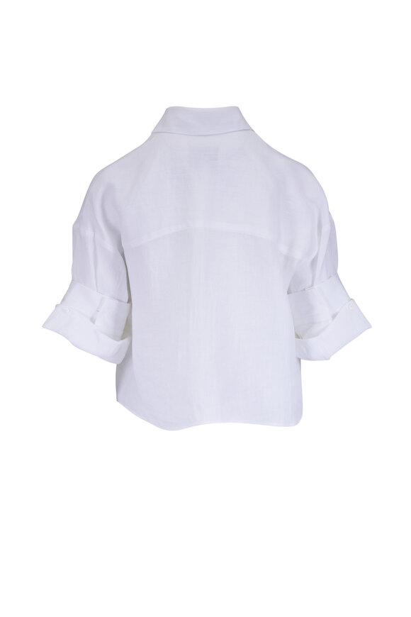 TWP Next Ex White Linen Button Up Blouse - view 3