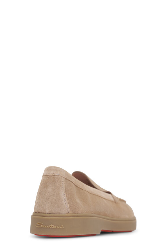 Santoni Taupe Suede Loafer - view 3
