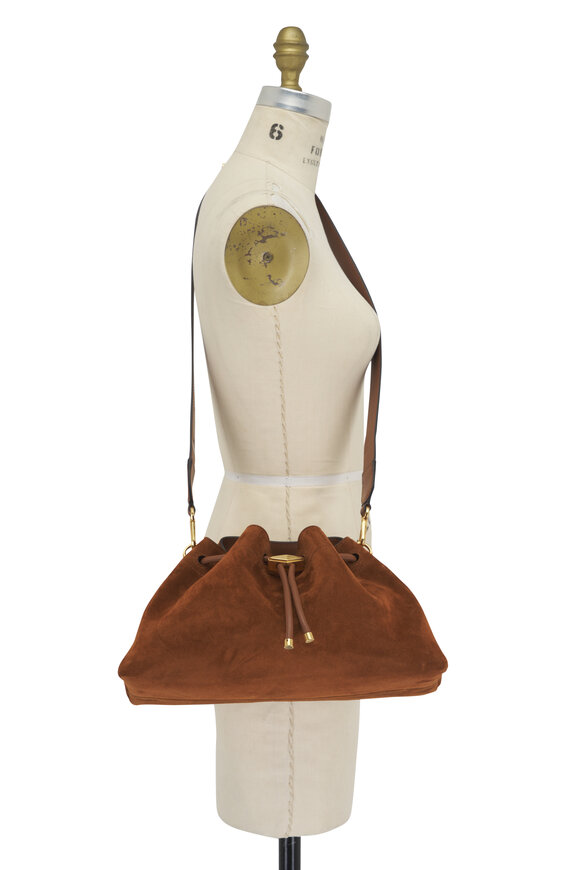 Jimmy Choo - Cinch M Bon Bon Brown Suede Shoulder Bag 