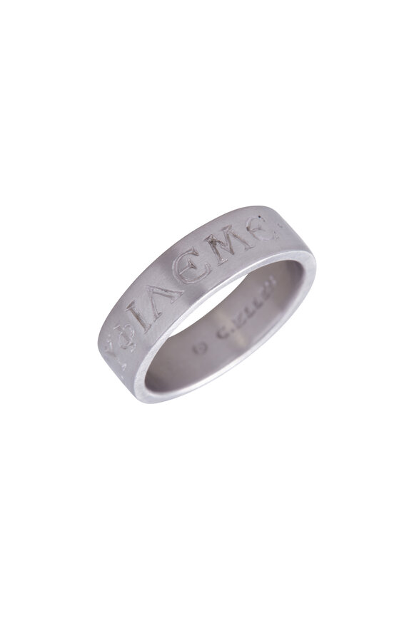 Caroline Ellen Platinum Love Me Wide Band Ring