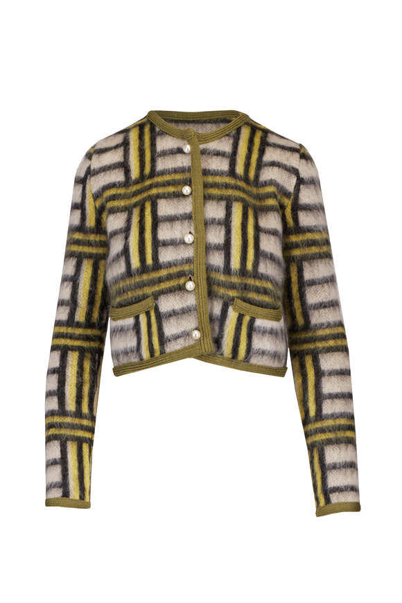 La DoubleJ Green Check Knit Cardigan - view 1