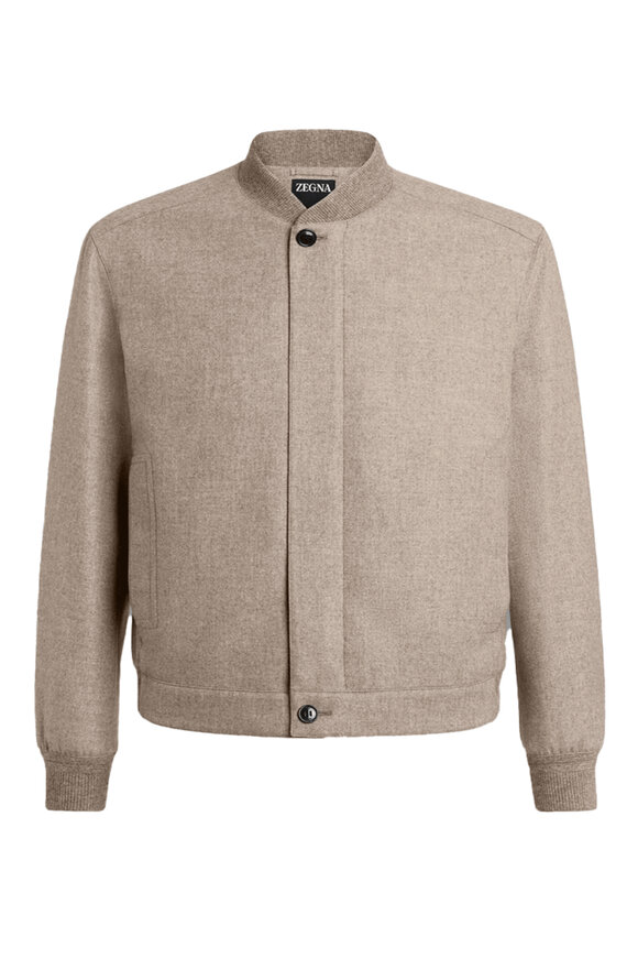 Z Zegna キャメル シルク ジャケット 54L Light Beige Cashco Jacket FW25 32132423 | Zegna NL